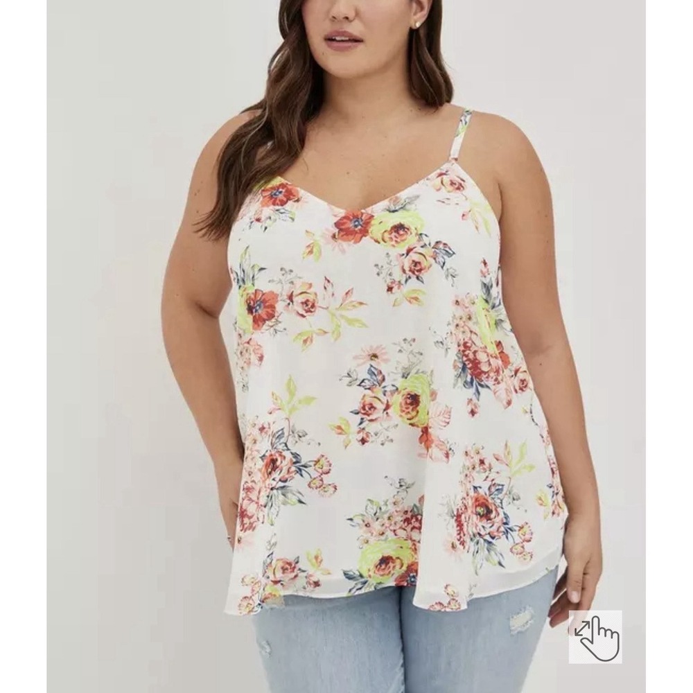 Torrid Womens Floral Chiffon Cami Tank Top‎ Sleeveless Spring Summer Plus Size 3